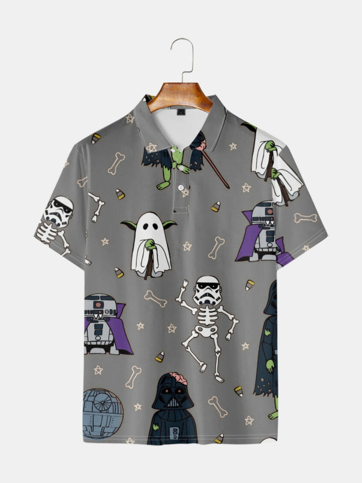 Printed Short Sleeve Polo Shirt