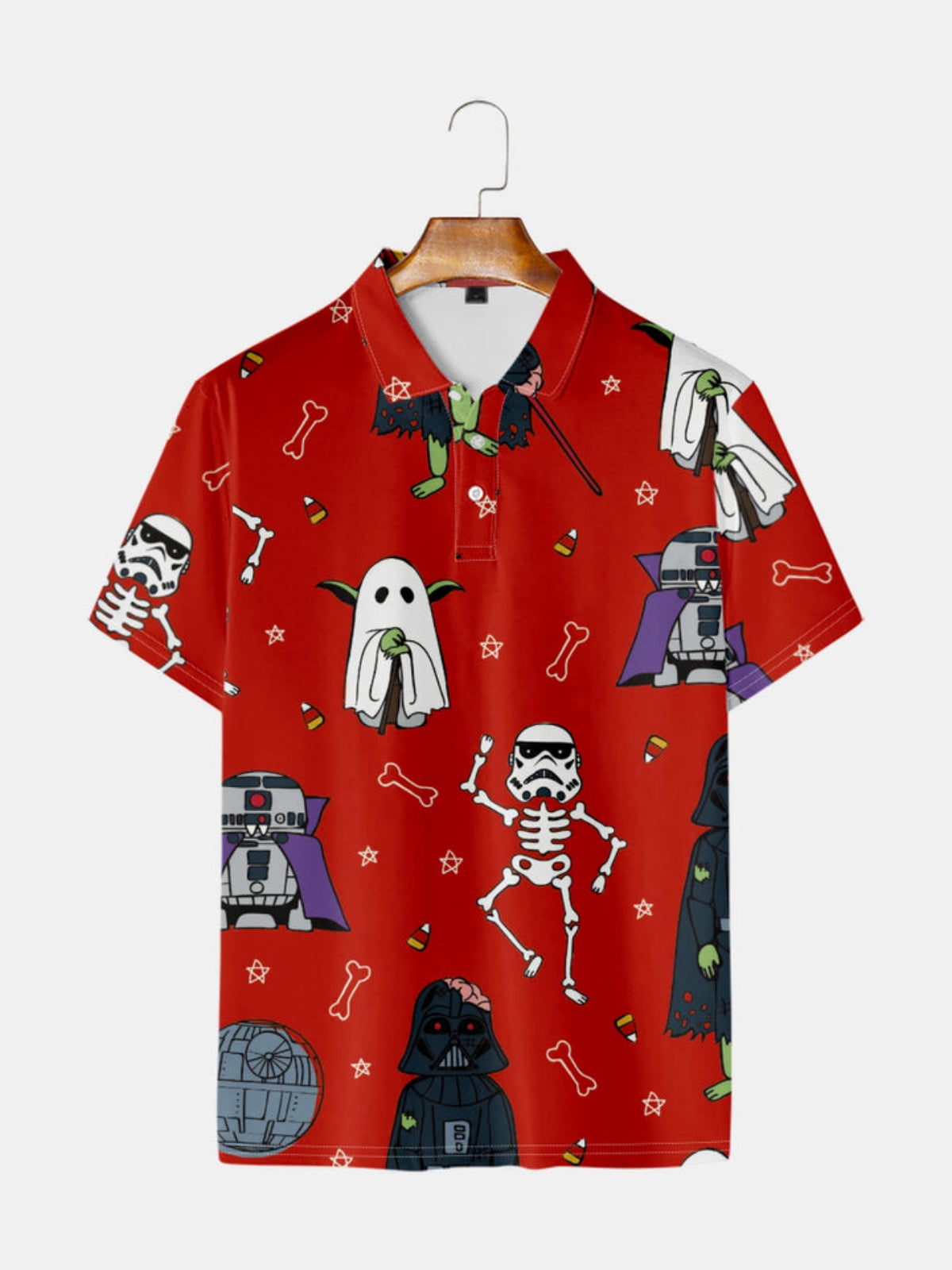 Printed Short Sleeve Polo Shirt