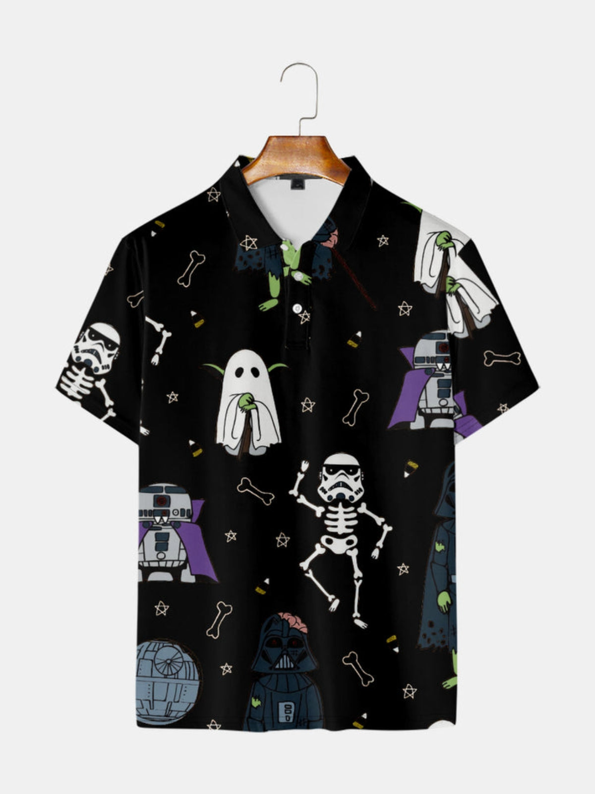 Printed Short Sleeve Polo Shirt