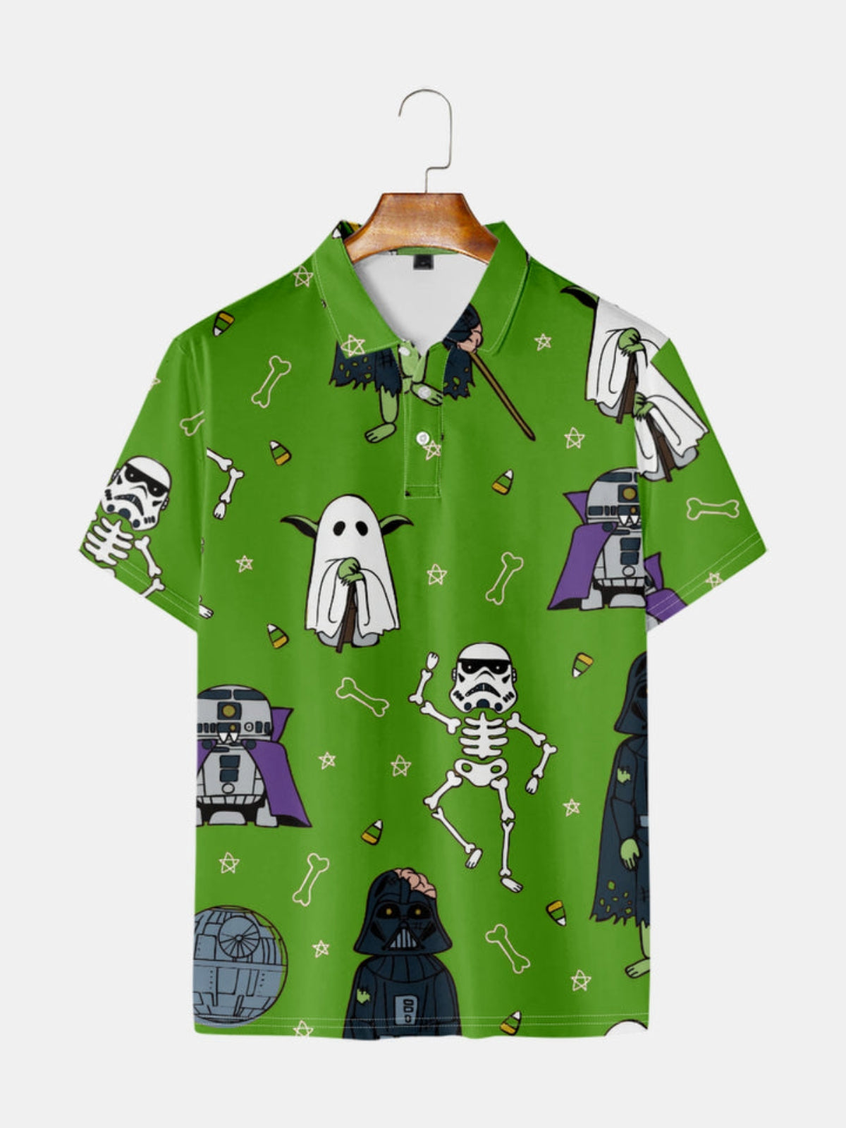 Printed Short Sleeve Polo Shirt
