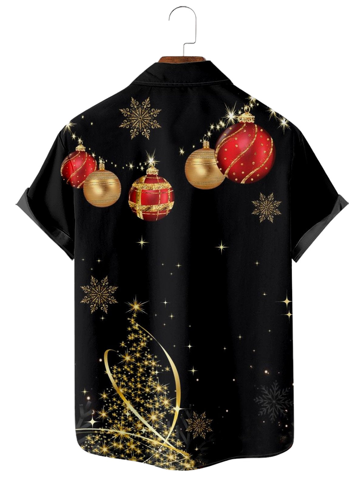Printed Snowflakes Pocket Shirt