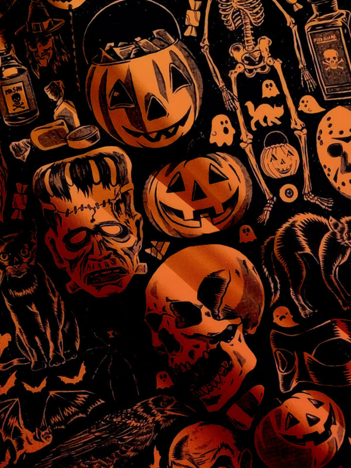 Halloween Pumpkin Printed Short Sleeve Shirt