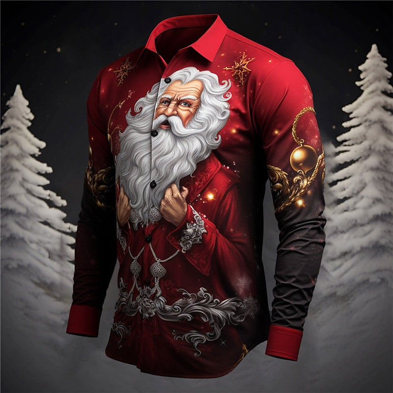 Regal Santa Baroque Style Long Sleeve Shirt