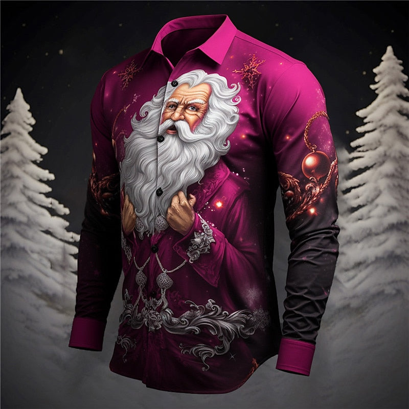 Regal Santa Baroque Style Long Sleeve Shirt