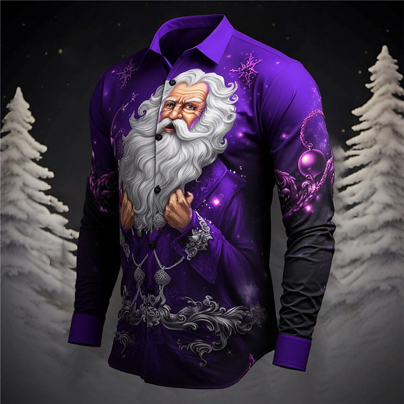 Regal Santa Baroque Style Long Sleeve Shirt