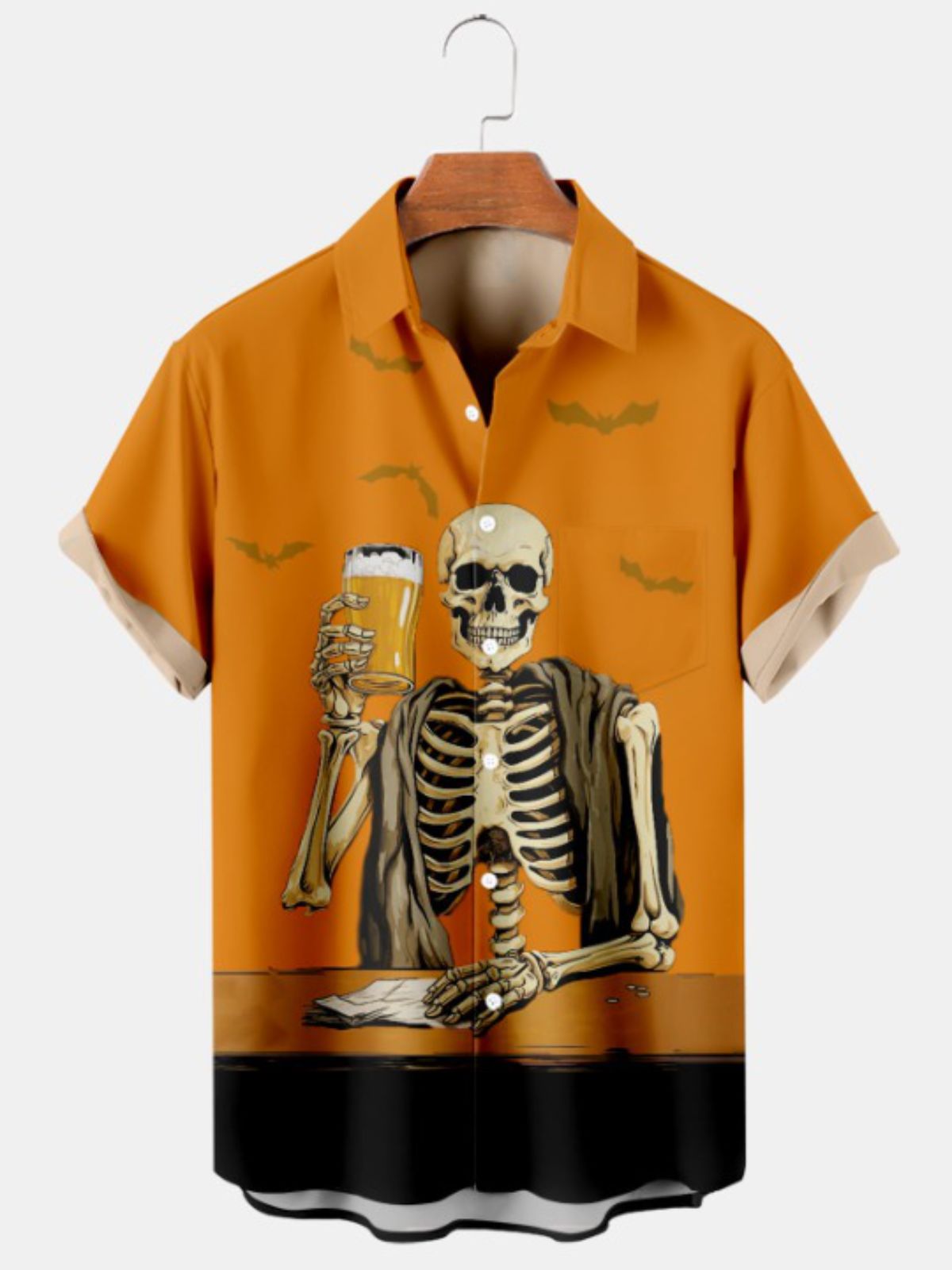 Drinking Beverage Print Short Sleeve Shirt