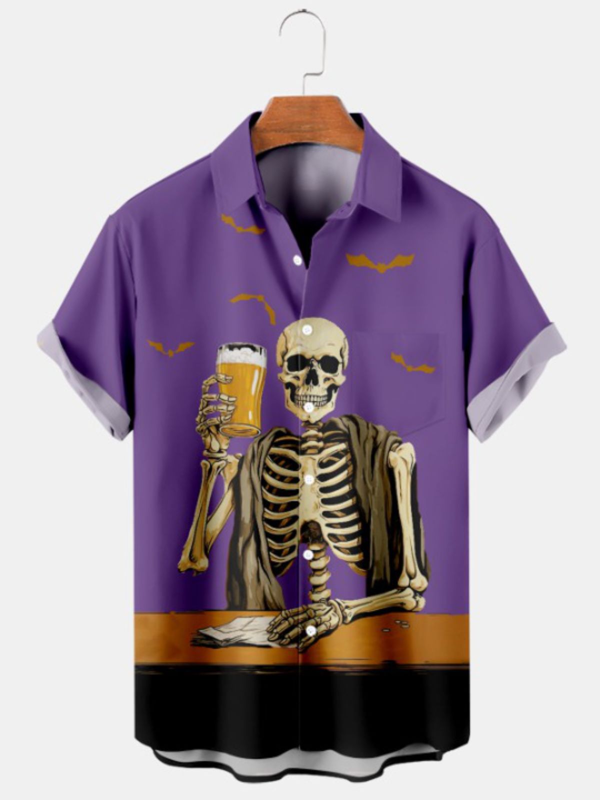 Drinking Beverage Print Short Sleeve Shirt