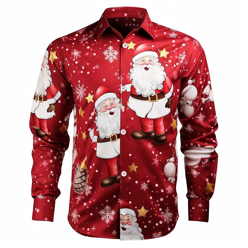 Snowflake Santa Christmas Theme Shirt