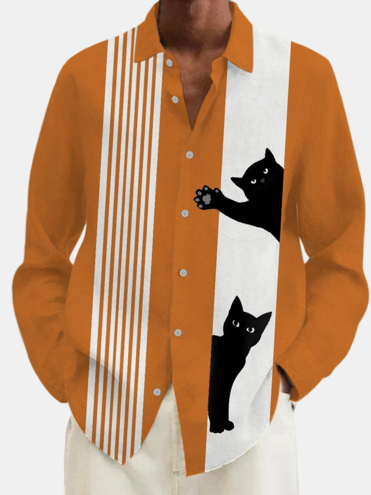 Stripe Printed Long Sleeve Shirt