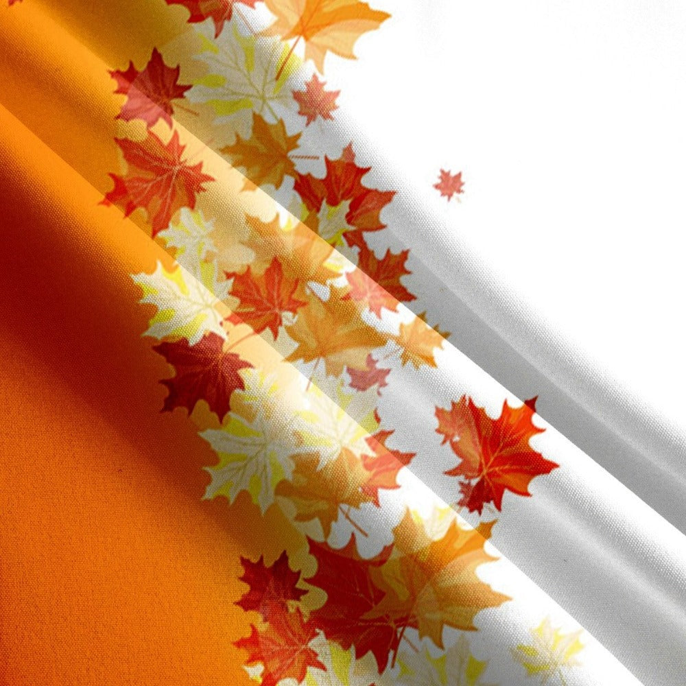 Thanksgiving Maple Leaf Print Short Sleeve Shirt