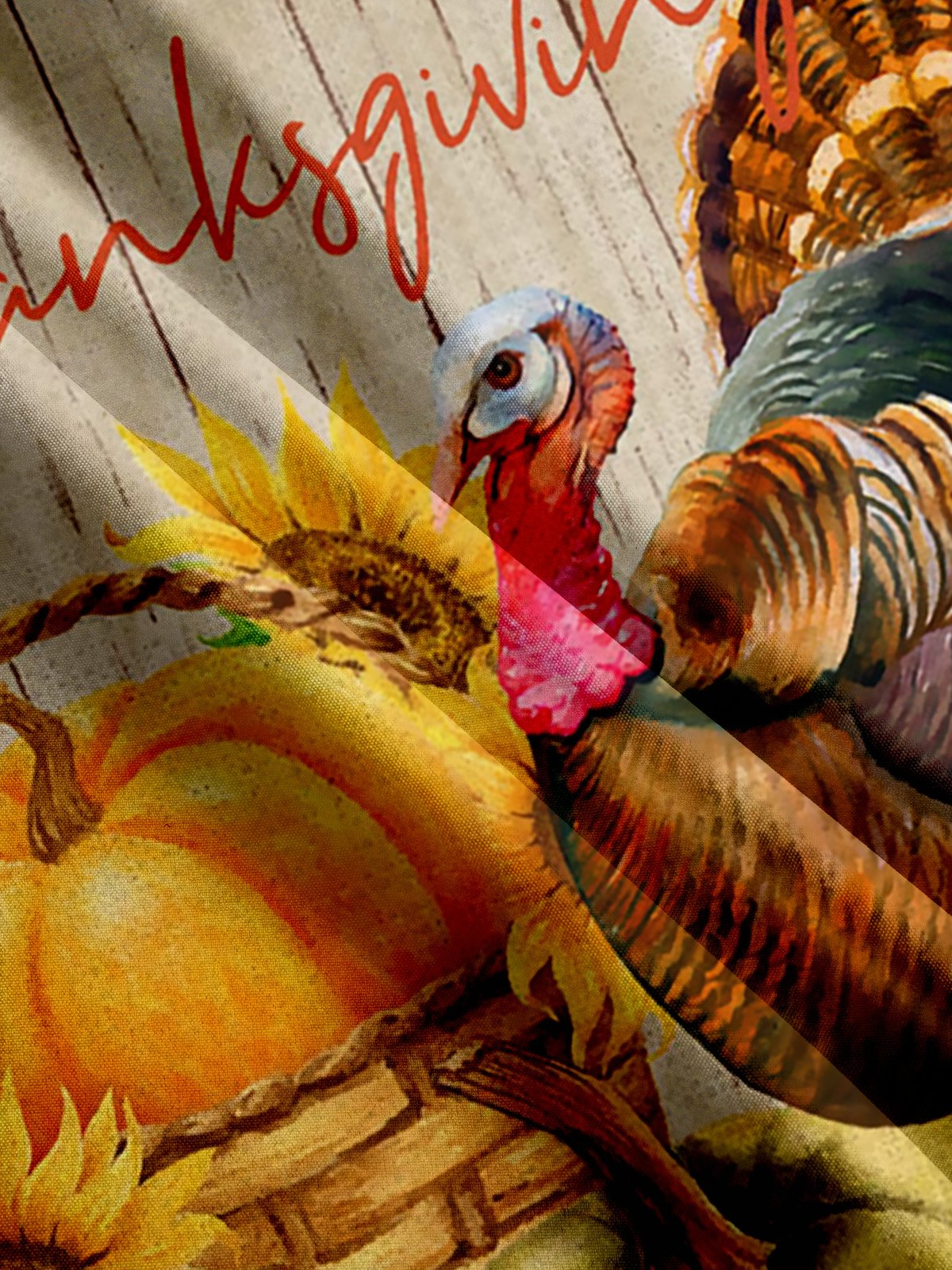 Pumpkin And Turkey Printed Short Sleeve Shirt
