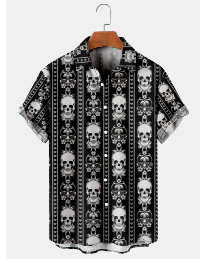 Men's Skull Printed Casual Shirt