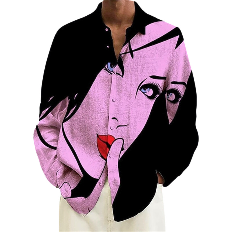 Graphic Shirt Abstract Turndown 3D Print Outdoor Street
