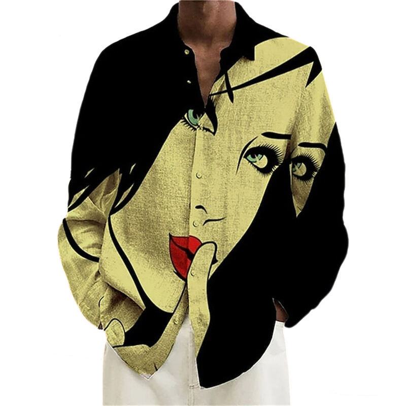 Graphic Shirt Abstract Turndown 3D Print Outdoor Street