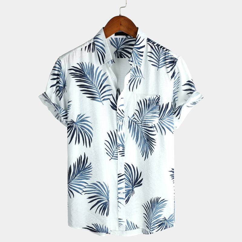 Vintage Vertical Striped Casual Short Sleeve Shirt