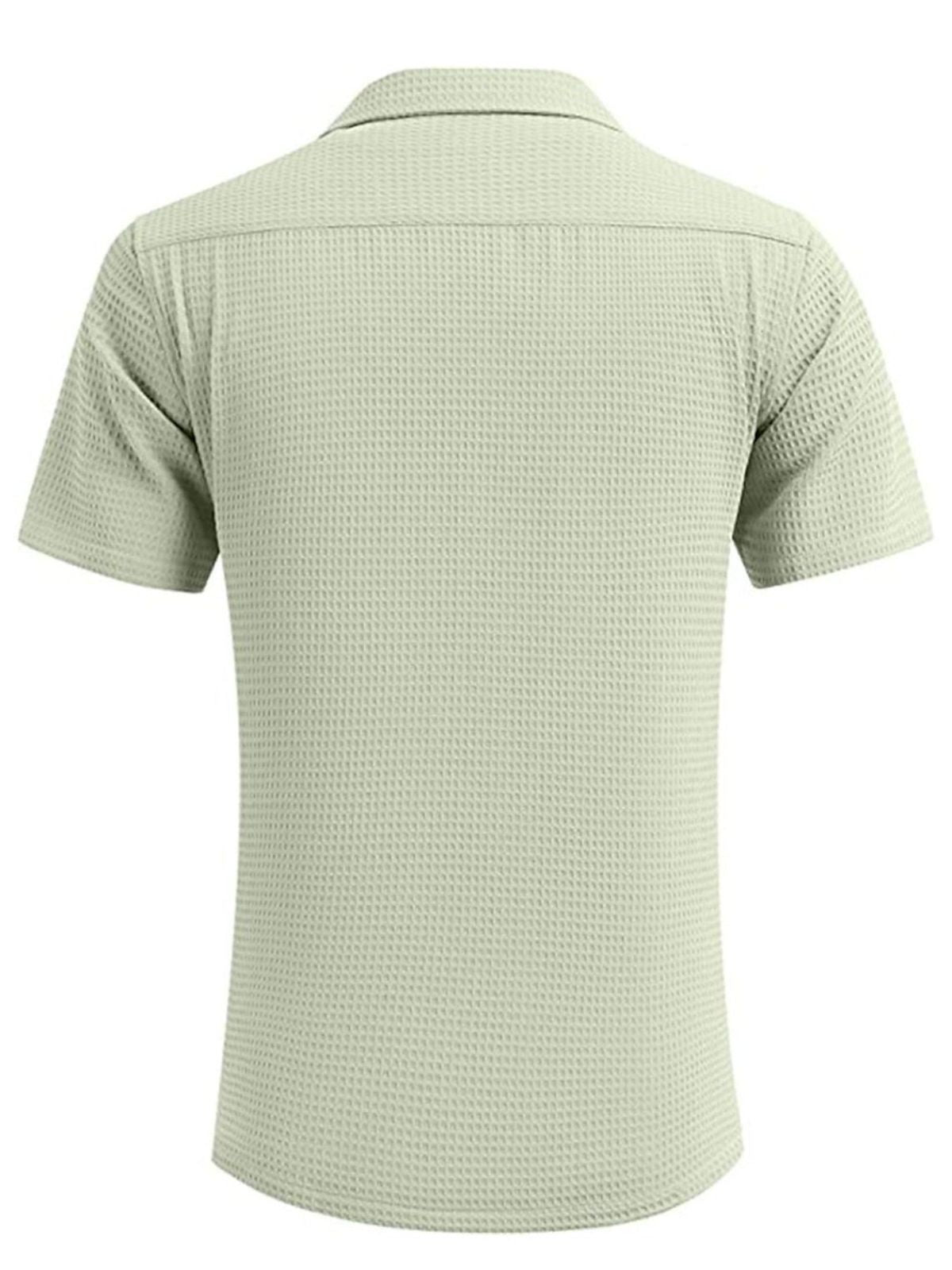 Waffle Basic Simple Everyday Casual Shirt