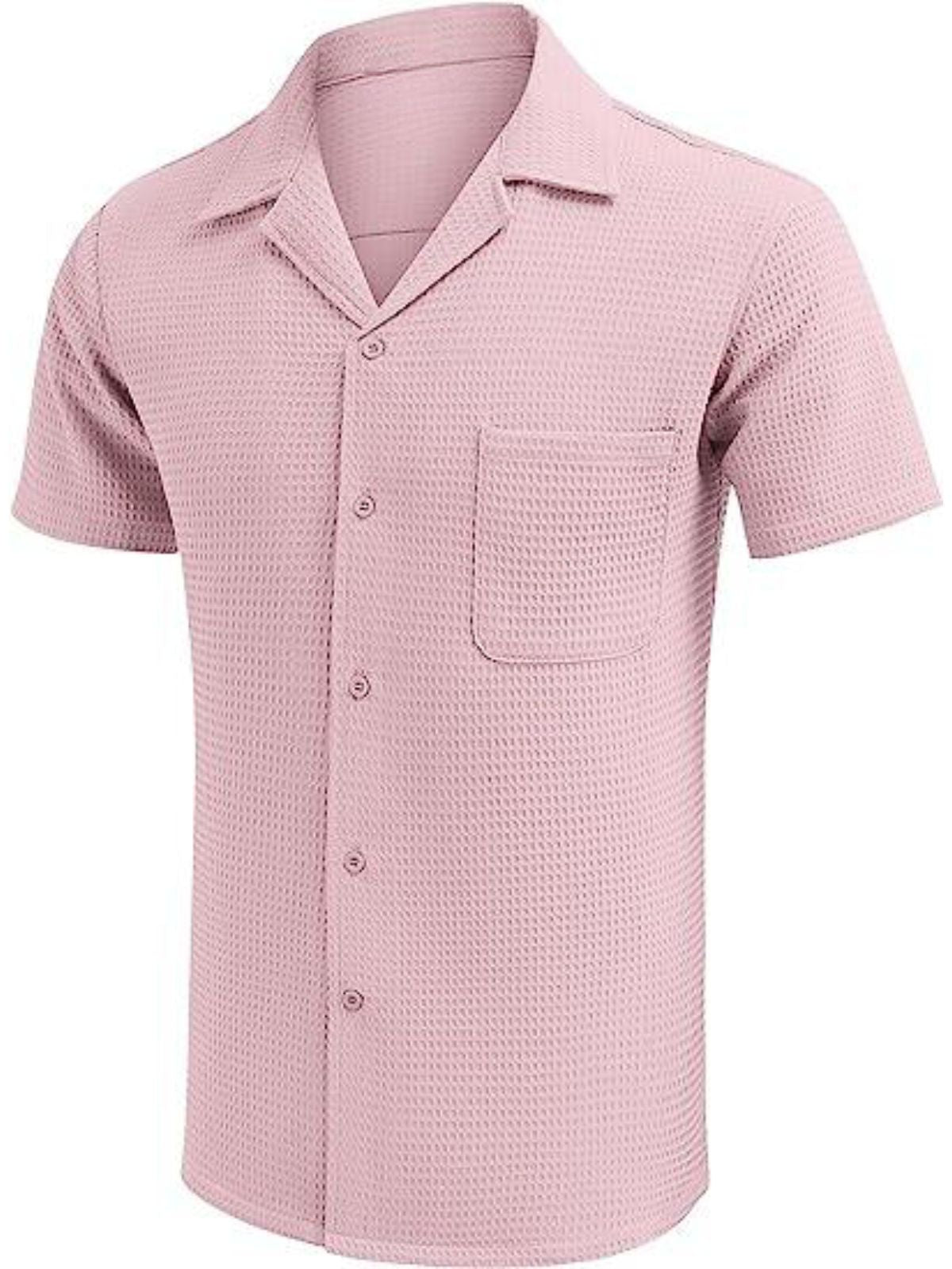 Waffle Basic Simple Everyday Casual Shirt