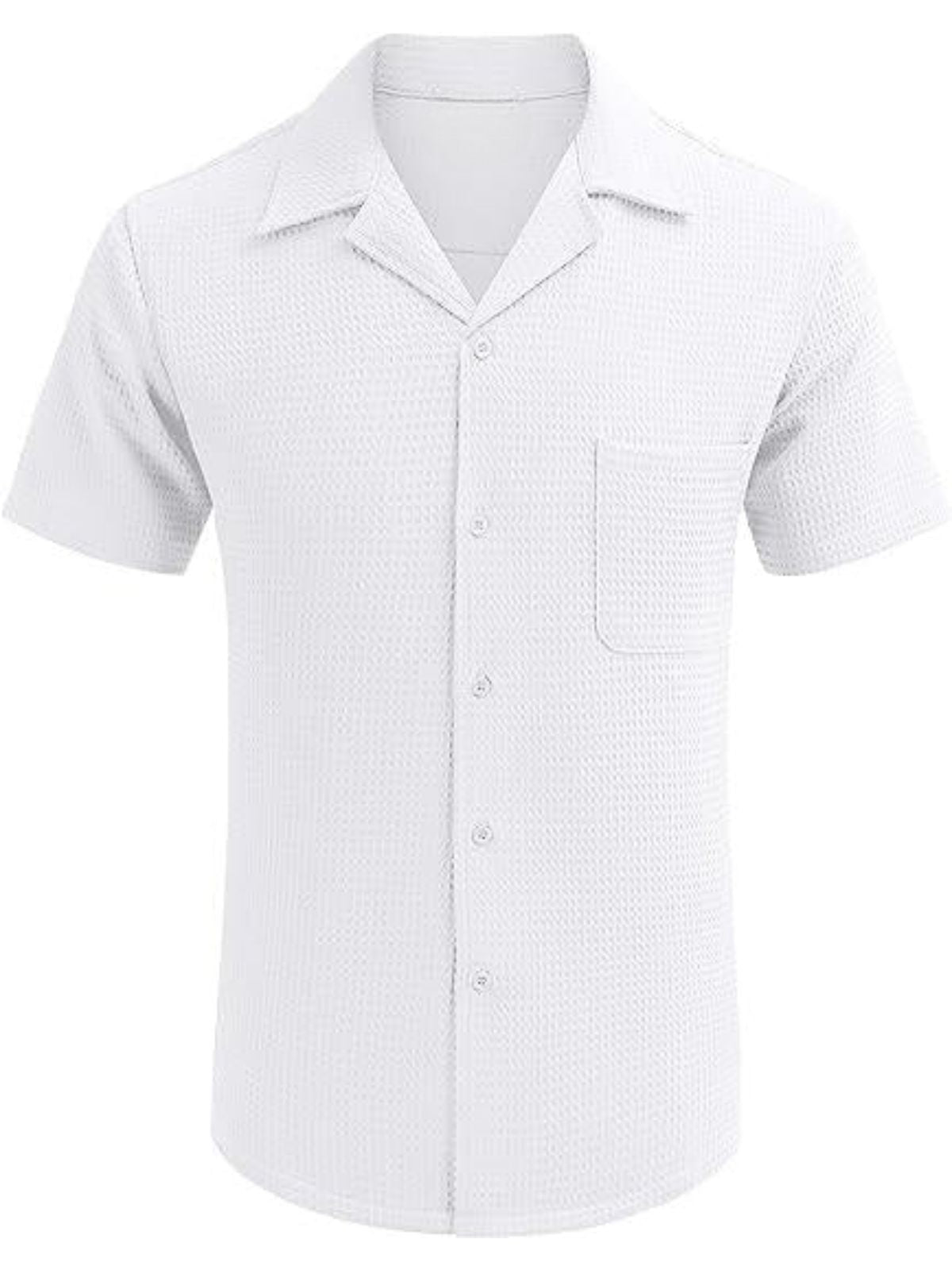 Waffle Basic Simple Everyday Casual Shirt