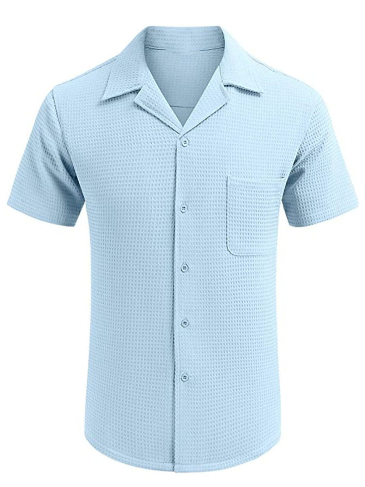 Waffle Basic Simple Everyday Casual Shirt