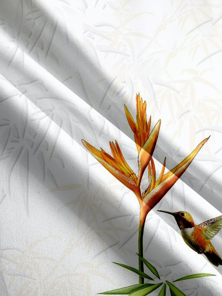 Hummingbird Stripe Pocket Hawaiian Lounge Shirt