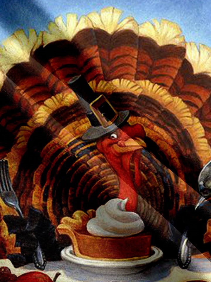 Thanksgiving Turkey Print Pocket Shirt