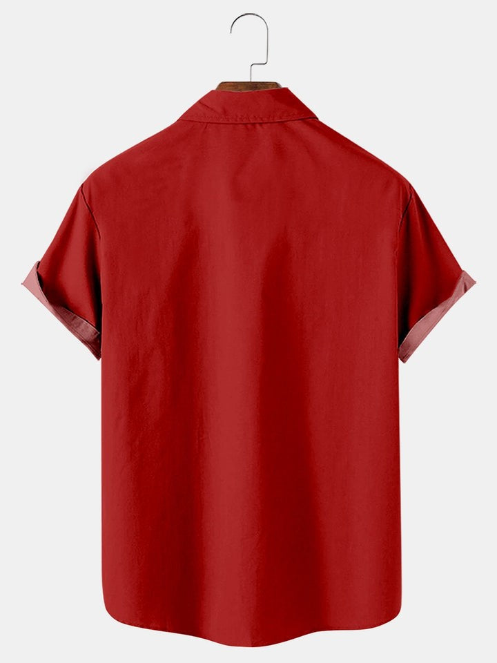 Christmas Parrot Print Casual Shirt