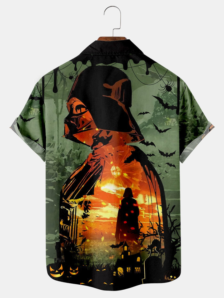 Jack O Lantern And Hero Print Shirt