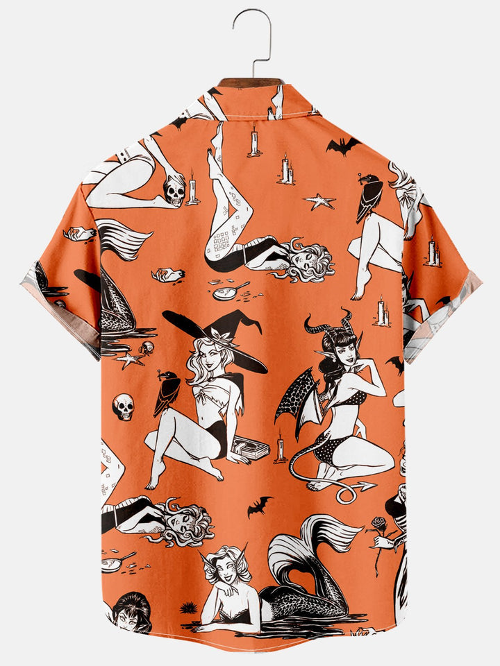 Halloween Print Casual Shirt