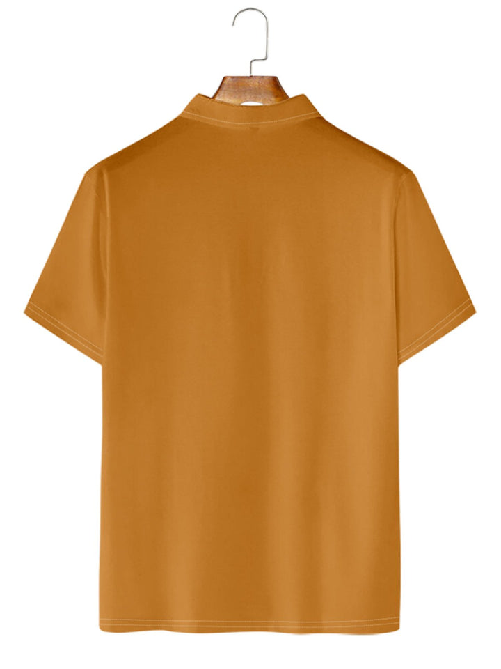 Halloween Fun Apple Print Casual Short Sleeve