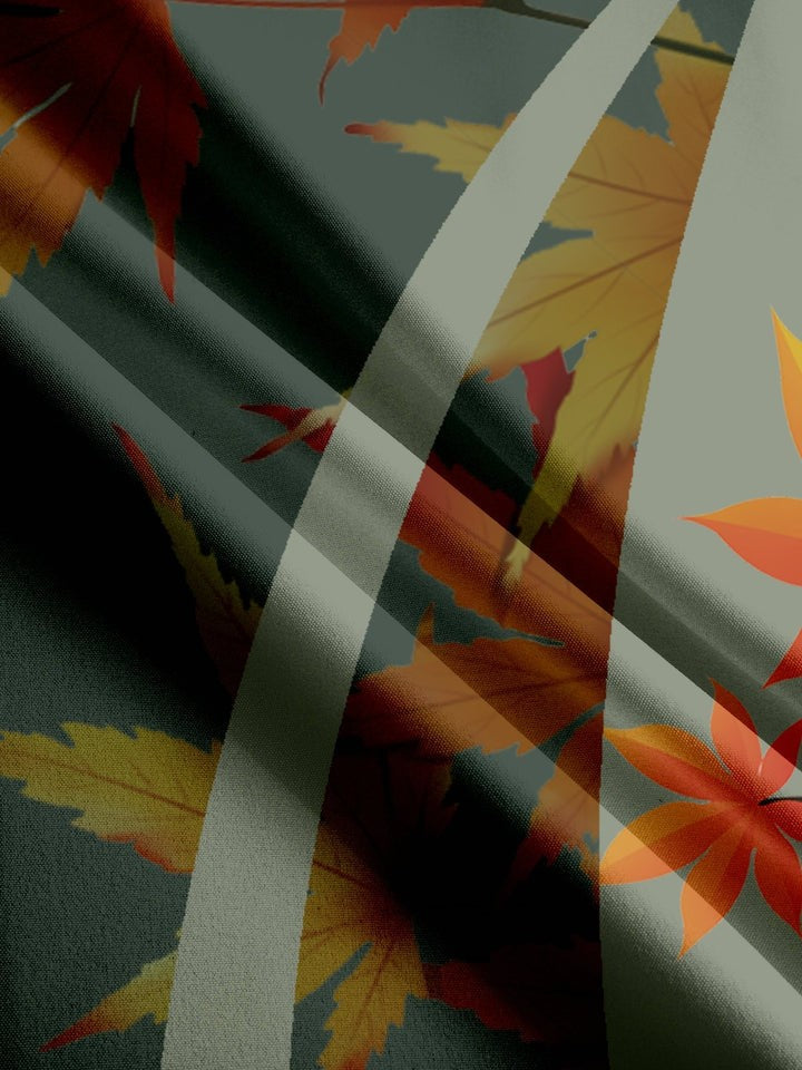 Maple Leaf Contrast Design Short Sleeve Shirt