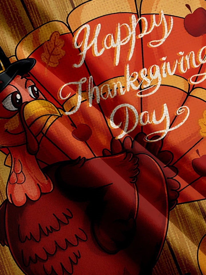 Happy Thanksgiving Day Printed Short Sleeve Shirt