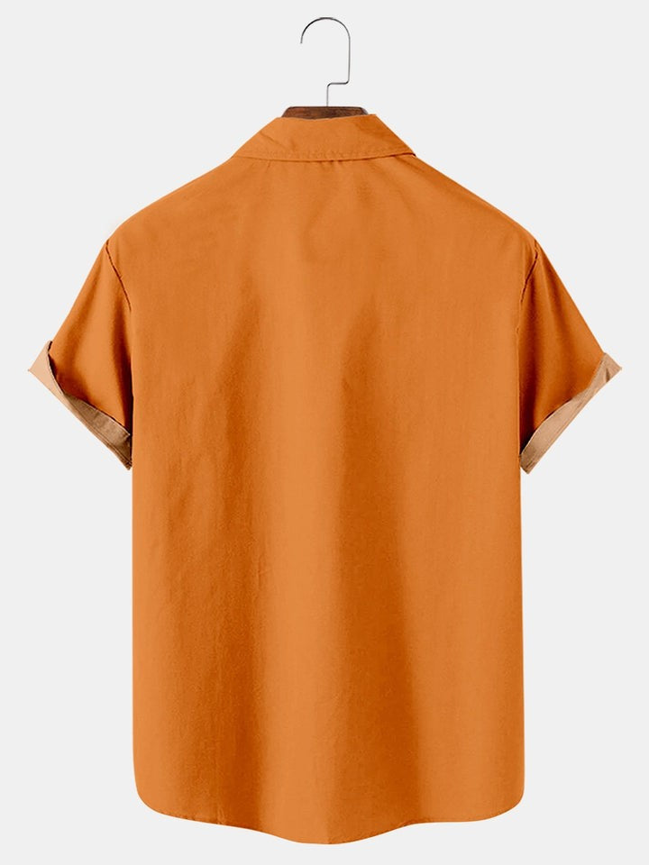 Thanksgiving Turkey Print Short Sleeve Shirt
