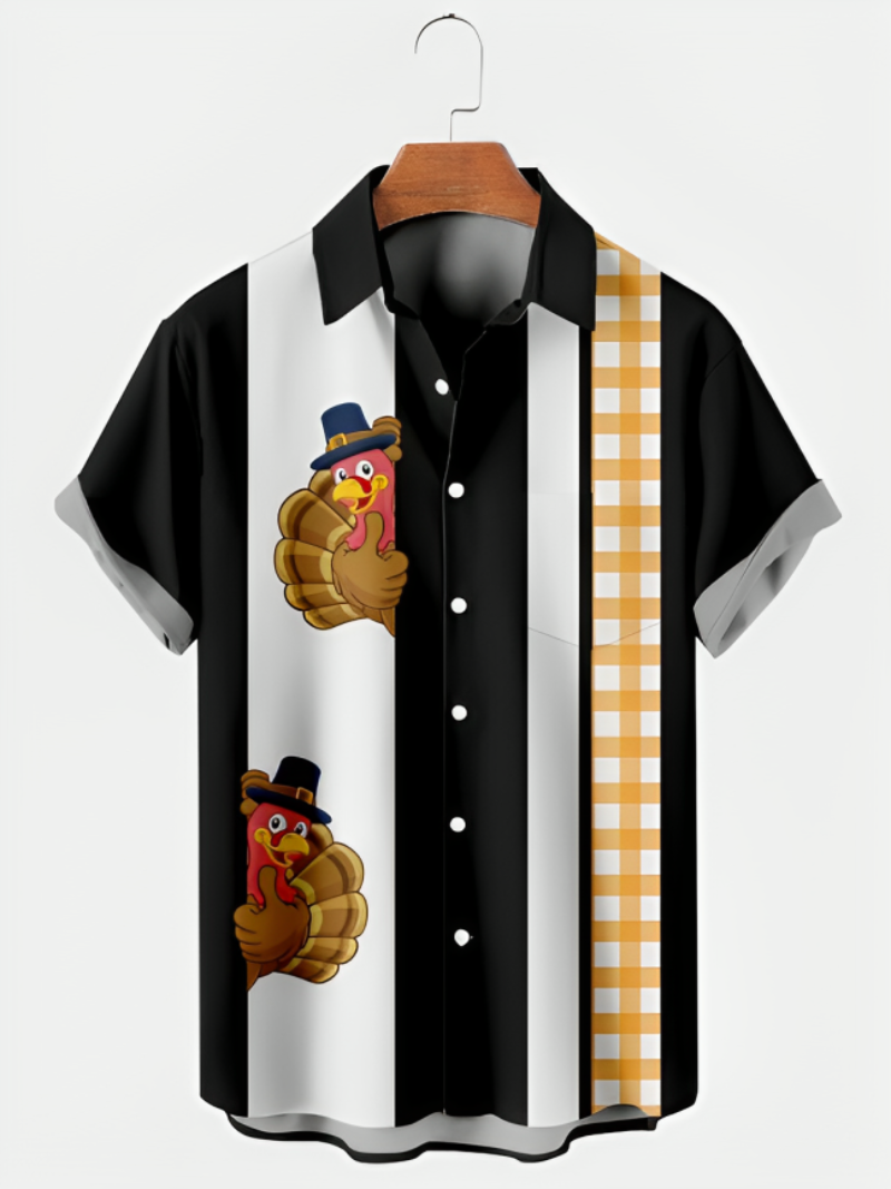 Thanksgiving Turkey Plaid Pattern Shirt