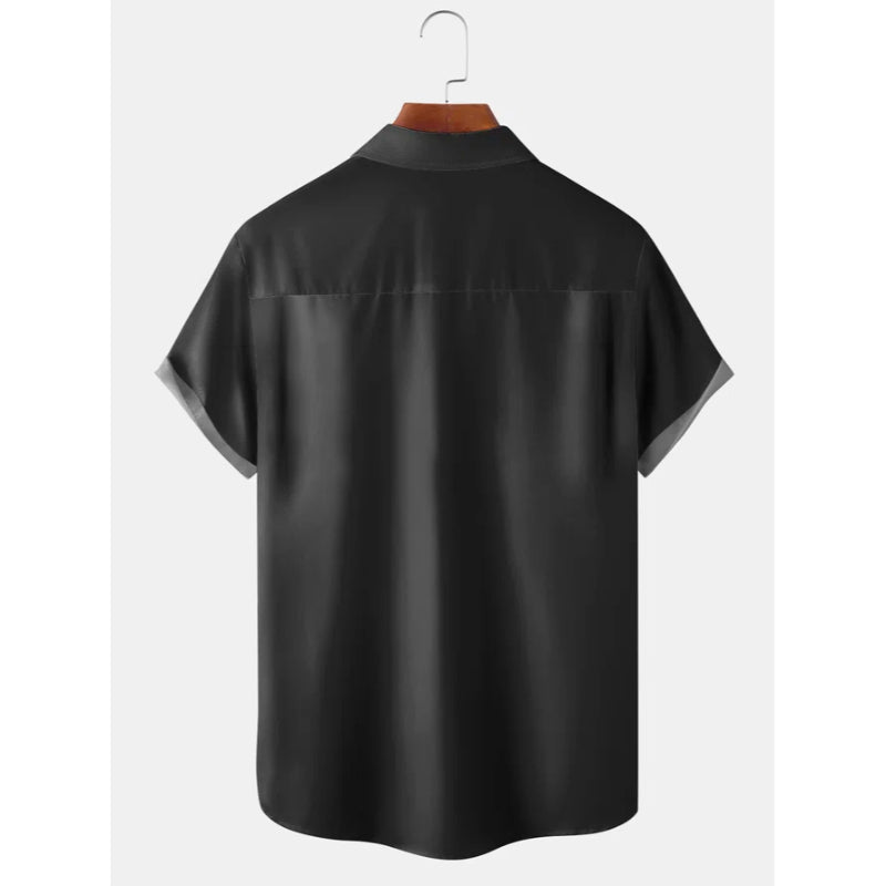Men's Halloween Pumpkin Print Short Sleeve Shirt
