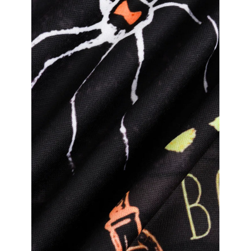 Men's Black Halloween Print Fashion Hooded Long Sleeve Sweatshirt