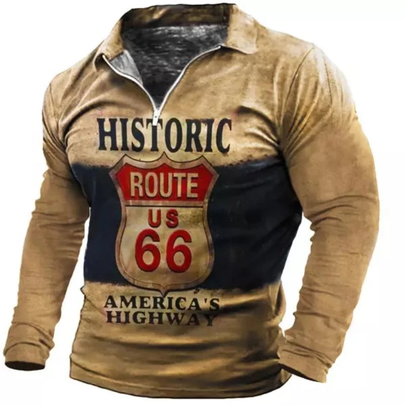 Men's Casual Zip T-Shirt