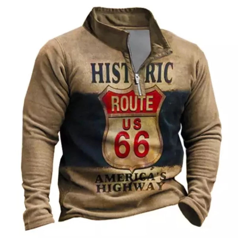 Men's Casual Zip T-Shirt