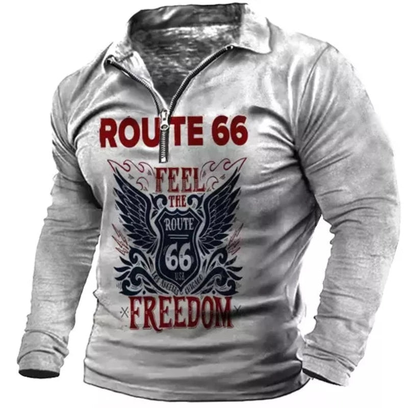 Men's Casual Zip T-Shirt