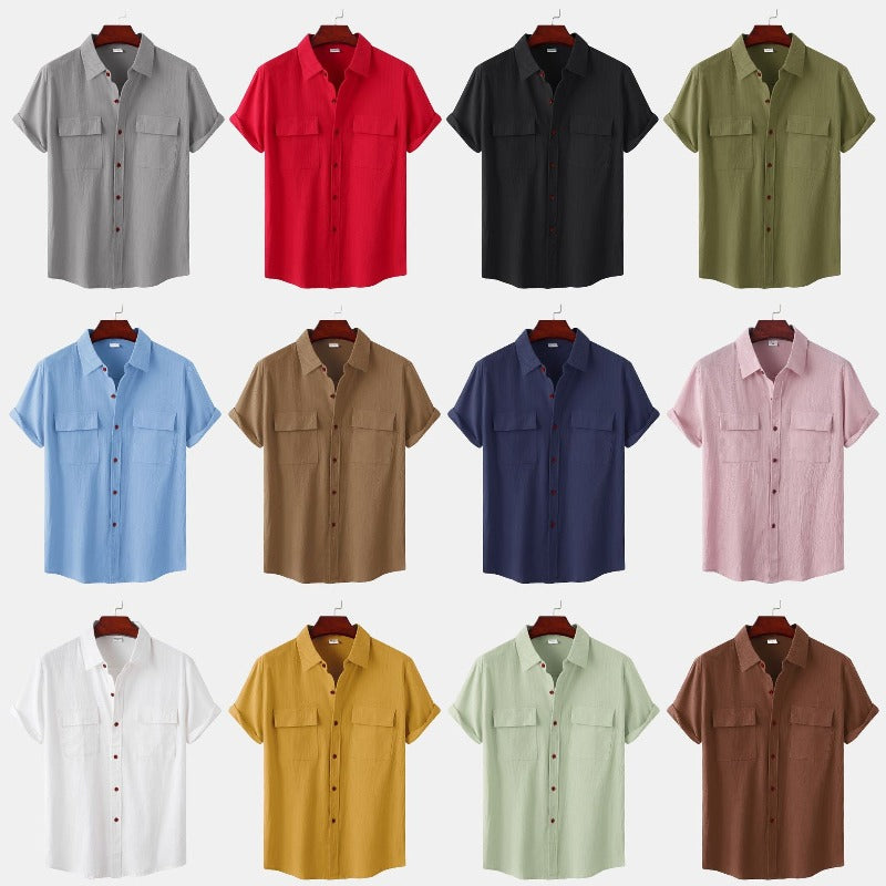 Linen Short-Sleeved Shirts Men's Shirts