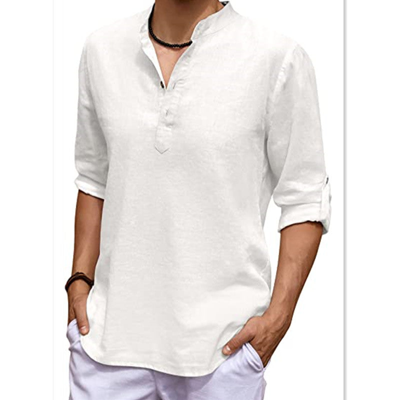 S40 Casual Cotton and Linen Shirt