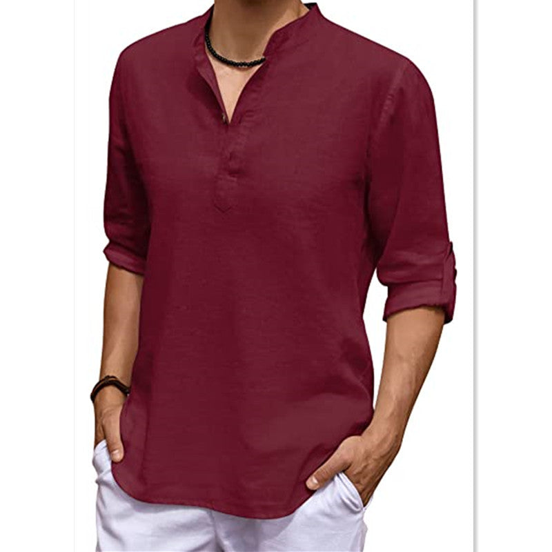 S40 Casual Cotton and Linen Shirt