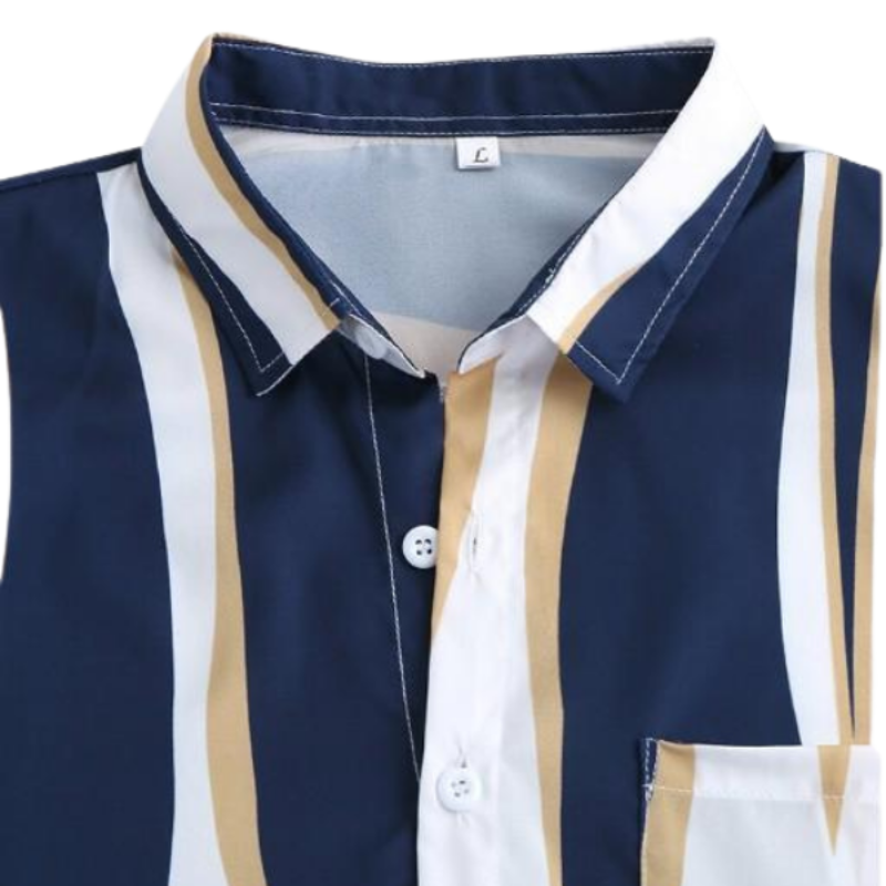Classic Striped Lapel Shirt