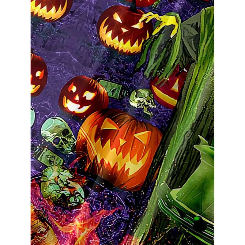 Men's Halloween Print Casual Short Sleeve Shirt