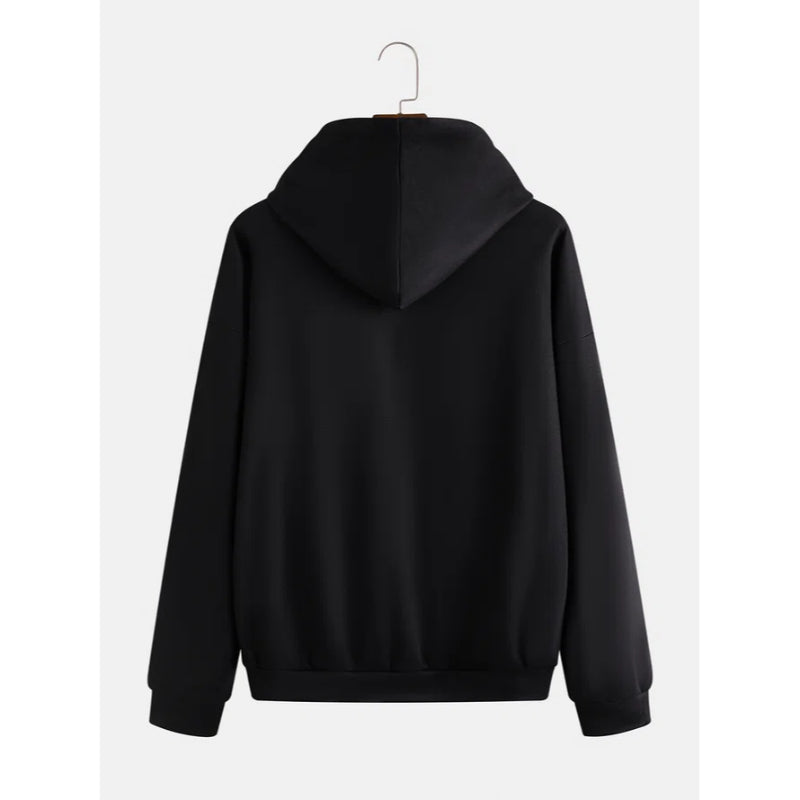 Men's Black Halloween Print Fashion Hooded Long Sleeve Sweatshirt