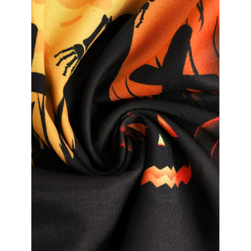 Men's Halloween Printed Casual Hawaiian Shirt