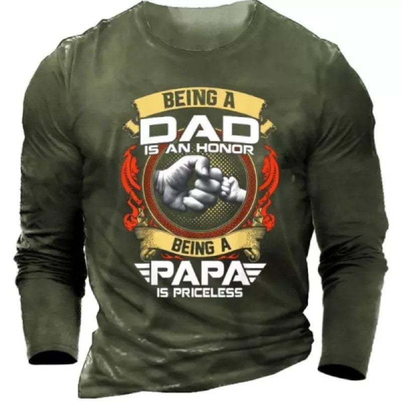 Men's Printed Father Son Long Sleeves T-Shirt