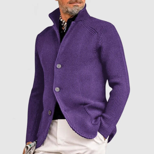 Textured Button Closure Knitted Jacket