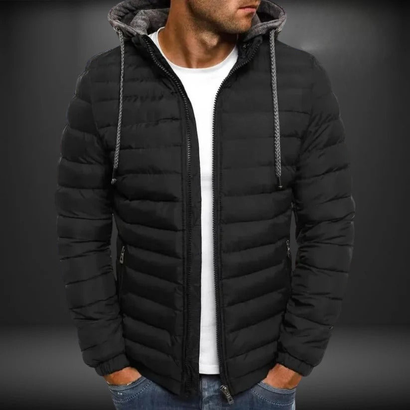 Insulated Quilted Jacket With Hood