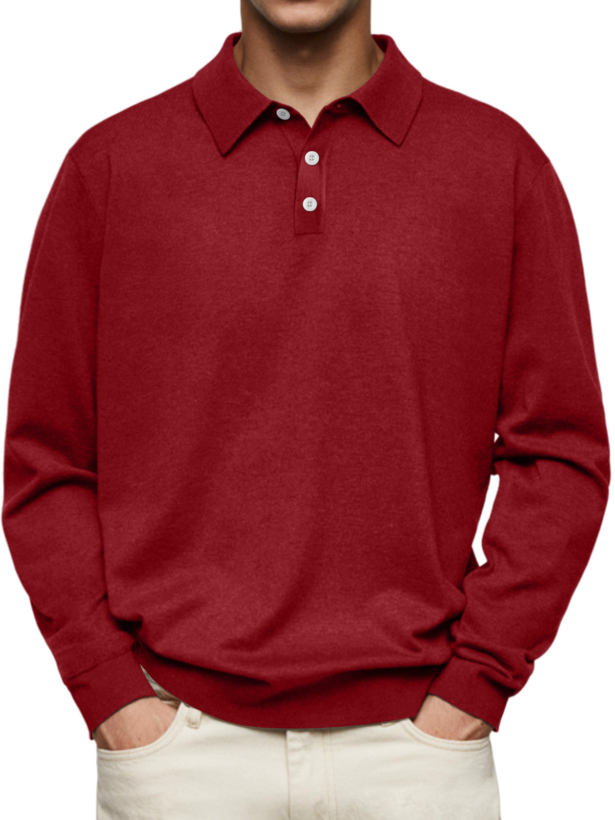 Classic Cashmere Lapel Polo Shirt