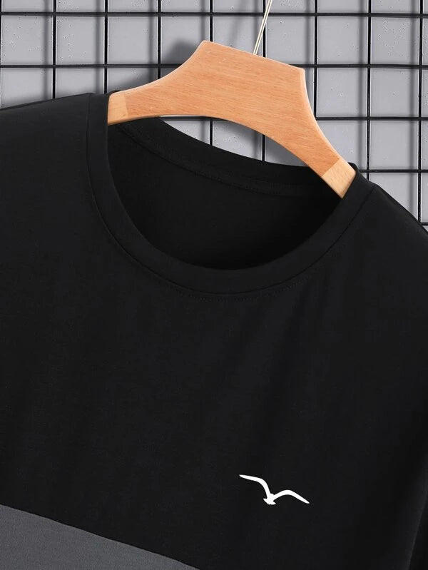 Bird Printed Plain Pattern T Shirt